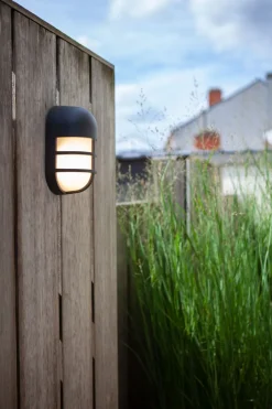 Metall Lampen|Feuchtraumleuchten*Eco-Light LED Wandleuchte Anthrazit Aluminium H:19,3 cm IP54 14 W