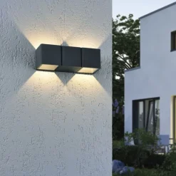 Paul Neuhaus LED Wandleuchte außen Aluminium IP54 22,5 cm Anthrazit< Feuchtraumleuchten|Badezimmer Lampe