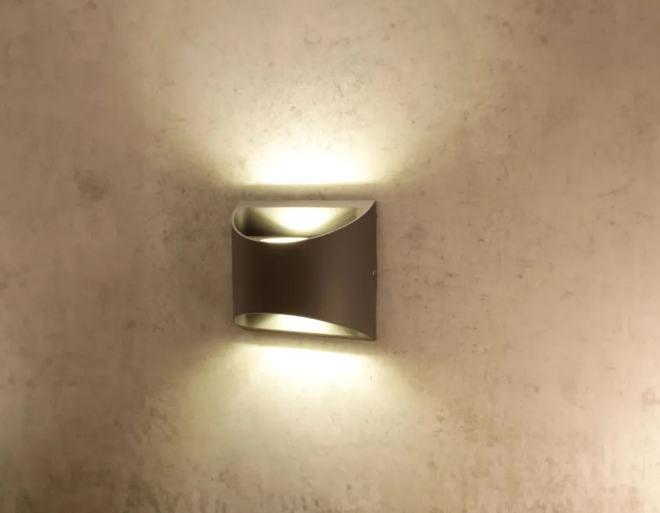 Metall Lampen|Led Außenleuchten*Eco-Light LED Wandleuchte Außen Aluminium IP44 B:13,1 cm Up Down