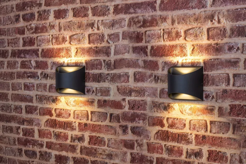 Metall Lampen|Led Außenleuchten*Eco-Light LED Wandleuchte Außen Aluminium IP44 B:13,1 cm Up Down