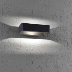 Paul Neuhaus LED Wandleuchte außen Aluminium Anthrazit IP54 B:22 cm< Badezimmer Lampe|Feuchtraumleuchten