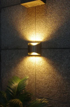 Metall Lampen|Led Außenleuchten*Eco-Light LED Wandleuchte Außen Edelstahl IP44 B:13,1 cm Up Down