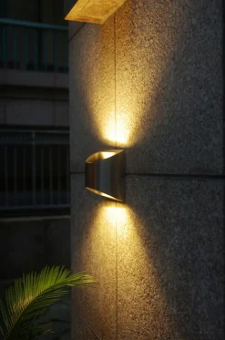 Metall Lampen|Led Außenleuchten*Eco-Light LED Wandleuchte Außen Edelstahl IP44 B:13,1 cm Up Down