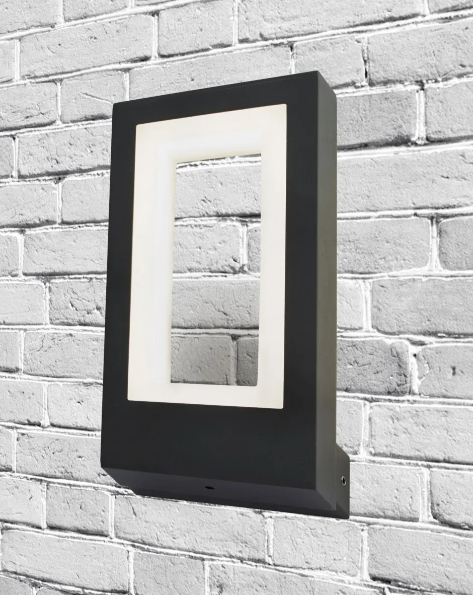 Metall Lampen|Led Außenleuchten*Searchlight LED Wandleuchte außen IP44 Anthrazit Weiß Aluminium