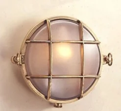 Laura Suardi LED Wandleuchte Außen Messing IP54 Maritim Haus< Außenleuchten Antik|Außenwandleuchten