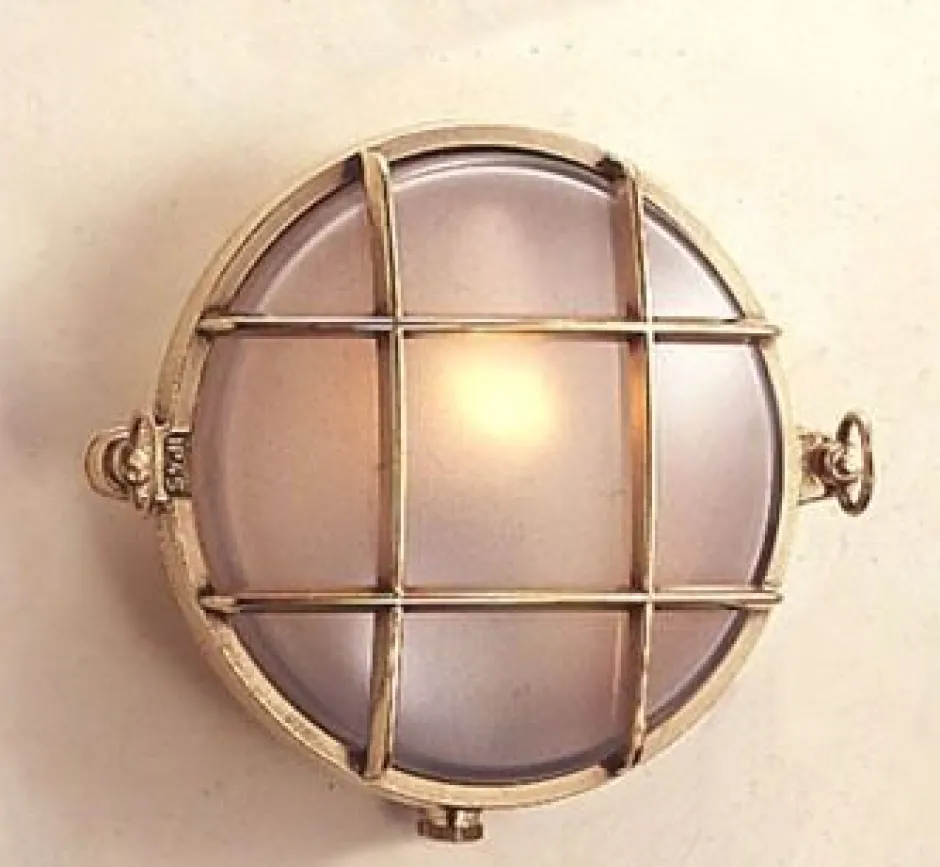 Laura Suardi LED Wandleuchte Außen Messing IP54 Maritim Haus< Außenleuchten Antik|Außenwandleuchten