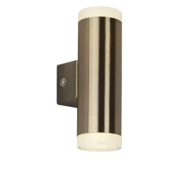 Rustikale Lampen|Led Außenleuchten*Searchlight LED Wandleuchte außen Up Down IP44 in Messing Antik klein