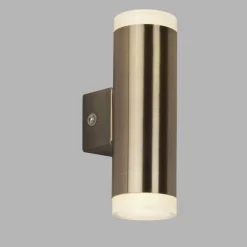 Rustikale Lampen|Led Außenleuchten*Searchlight LED Wandleuchte außen Up Down IP44 in Messing Antik klein