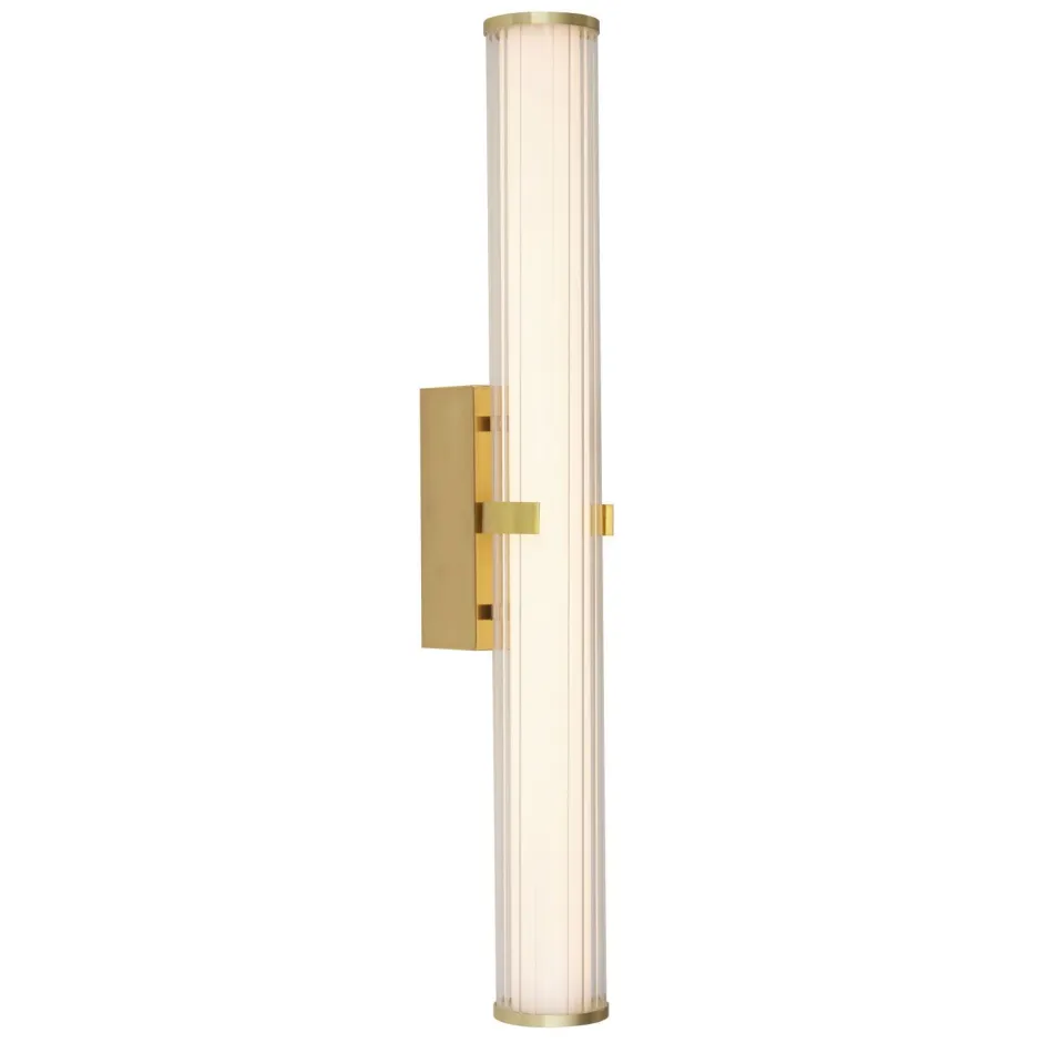 Searchlight LED Wandleuchte Bad 63 cm IP44 Glas Metall in Gold< Wohnzimmerlampen|Jugendstil Lampen
