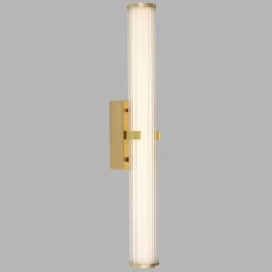Searchlight LED Wandleuchte Bad 63 cm IP44 Glas Metall in Gold< Wohnzimmerlampen|Jugendstil Lampen