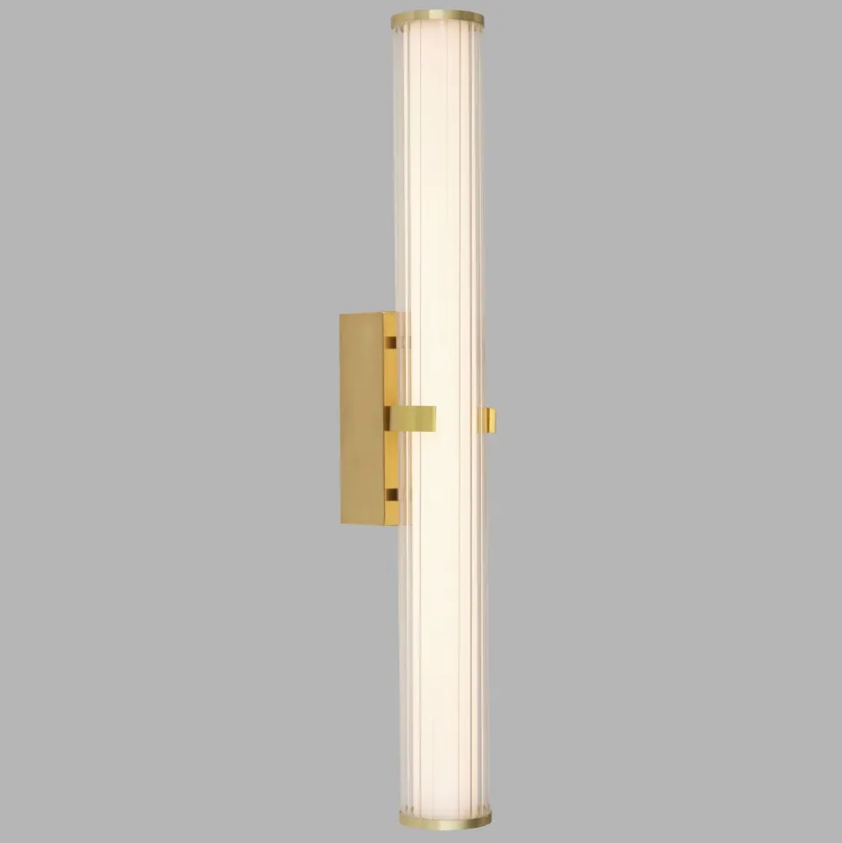 Searchlight LED Wandleuchte Bad 63 cm IP44 Glas Metall in Gold< Wohnzimmerlampen|Jugendstil Lampen