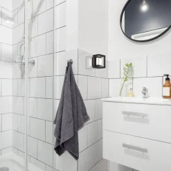 Led Lampen|Wandleuchten*Searchlight LED Wandleuchte Badezimmer IP44 Schwarz Weiß 3000 K H: 10 cm