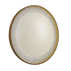 Flurlampen|Metall Lampen*Searchlight LED Wandleuchte dimmbar in Gold Weiß Touch IP44 Ø80 cm