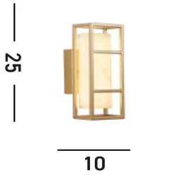 Searchlight LED Wandleuchte Harz Stahl IP44 H:25 cm in Gold Weiß< Metall Lampen|Flurlampen