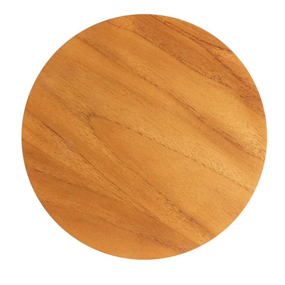 Flurlampen|Wohnzimmerlampen*Elstead LED Wandleuchte Holz Furnier Teak D: 25 cm rund 3000 K warmweiß