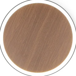 Wohnzimmerlampen|Metall Lampen*Eco-Light LED Wandleuchte Holz Schwarz rund Ø50 cm 3500 K dimmbar