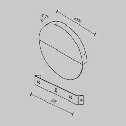 Led Lampen|Wandleuchten*Maytoni LED Wandleuchte Metall Glas Ø 30 cm rund 200 lm Modern