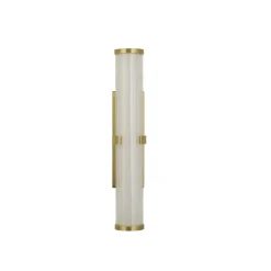 Metall Lampen|Glaslampen*Searchlight LED Wandleuchte Metall Glas IP44 H:32,5 cm in Gold Weiß