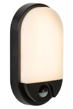 LED Wandleuchte mit Bewegungsmelder Schwarz IP54 3000 K< Außenwandleuchten|Feuchtraumleuchten