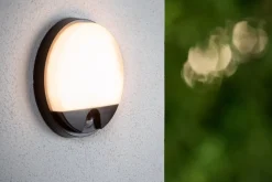 LED Wandleuchte mit Bewegungsmelder Ø21 cm IP54 3000 K< Außenwandleuchten|Led Außenleuchten