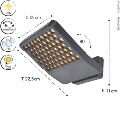 Eco-Light LED Wandleuchte Outdoor Aluminium 3000 K IP54 beweglich< Metall Lampen|Led Außenleuchten