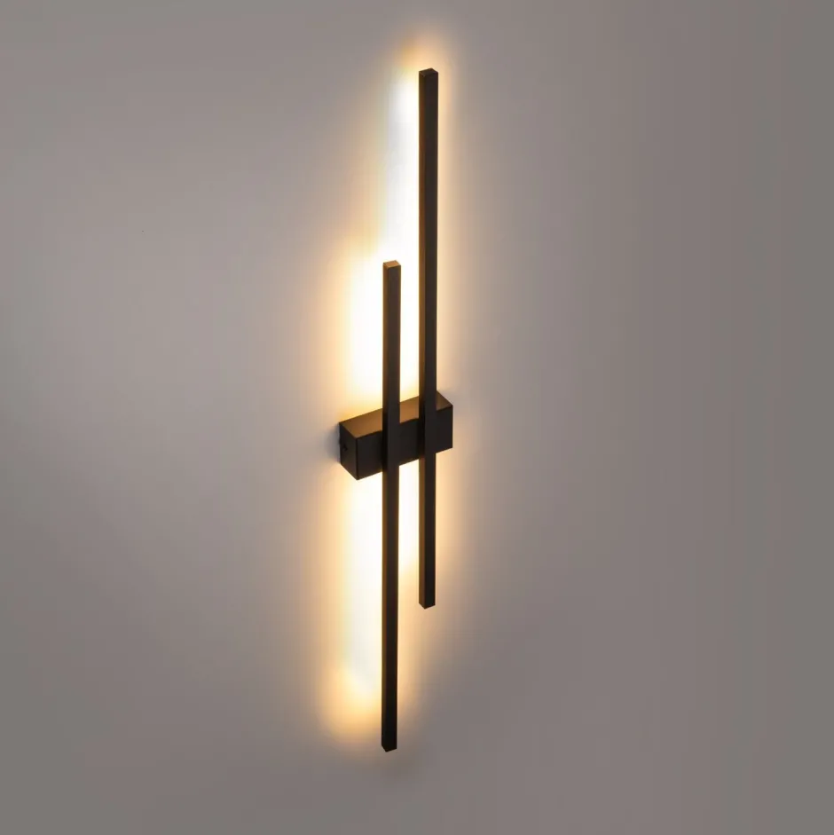 Led Lampen|Wandleuchten*TK Lighting LED Wandleuchte Schwarz 90 cm hoch indirektes Licht 3000 K