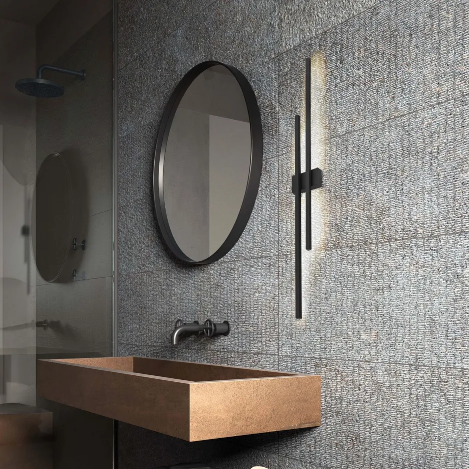 Led Lampen|Wandleuchten*TK Lighting LED Wandleuchte Schwarz 90 cm hoch indirektes Licht 3000 K