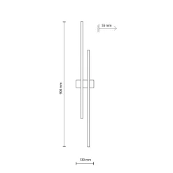 Led Lampen|Wandleuchten*TK Lighting LED Wandleuchte Schwarz 90 cm hoch indirektes Licht 3000 K