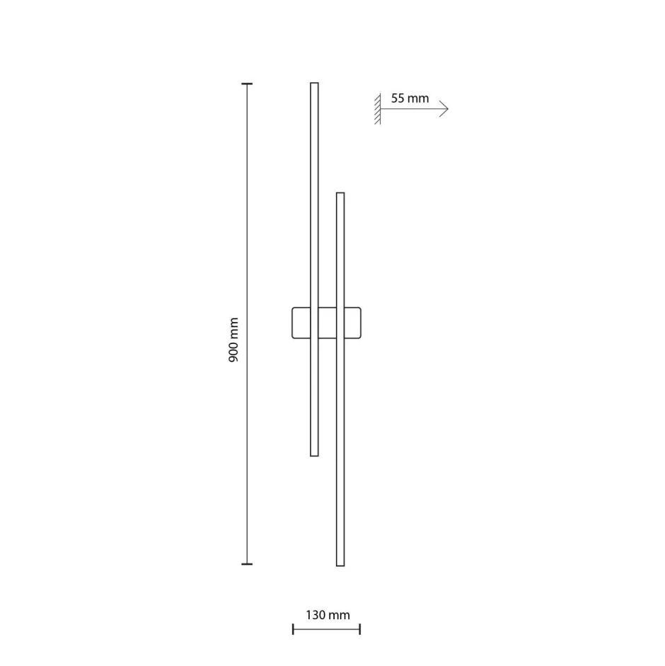 Led Lampen|Wandleuchten*TK Lighting LED Wandleuchte Schwarz 90 cm hoch indirektes Licht 3000 K