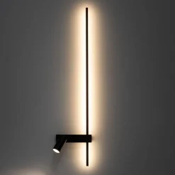Nowodvorski LED Wandleuchte Schwarz Aluminium GU10 H:80 cm indirekt< Flurlampen|Wohnzimmerlampen