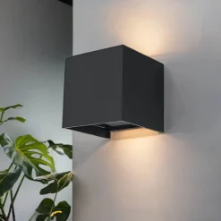 Sollux LED Wandleuchte Schwarz IP54 B:10cm Up Down Wandlampe< Moderne Lampen|Küchenlampen