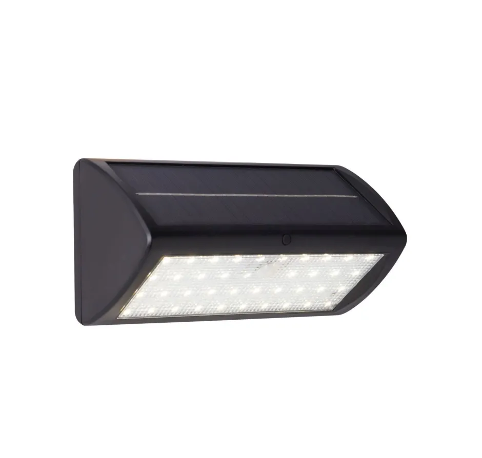 Metall Lampen|Solarleuchten*Searchlight LED Wandleuchte Solar Schwarz 5 W IP44 Bewegungsmelder