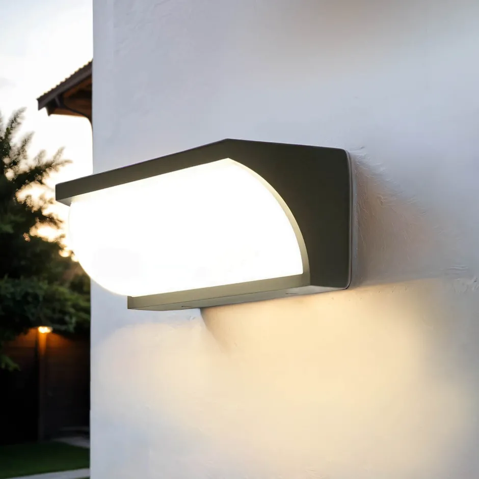 Metall Lampen|Feuchtraumleuchten*SU-MA LED Wandleuchte TENBOS Anthrazit IP65 Modern Außen
