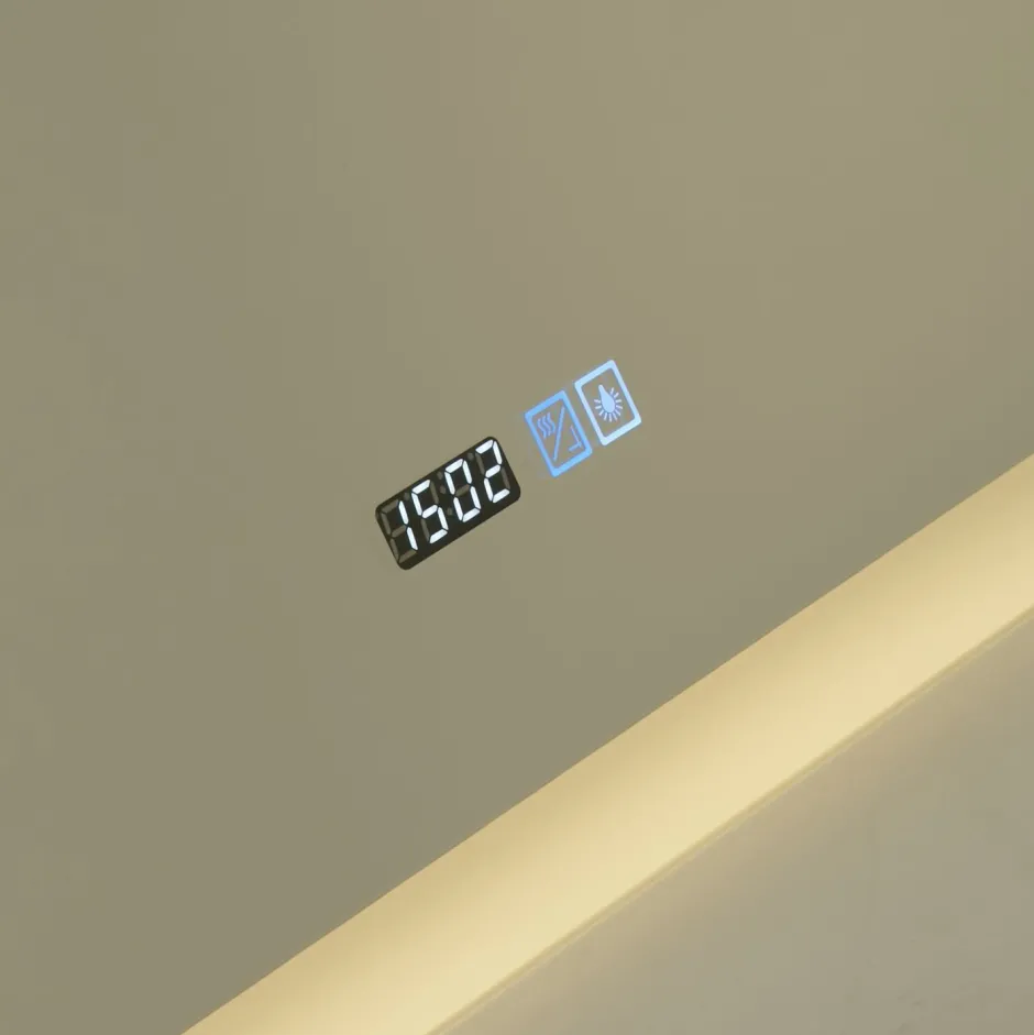 Flurlampen|Metall Lampen*Searchlight LED Wandspiegel mit Licht Touch Dimmer IP44 48 W eckig