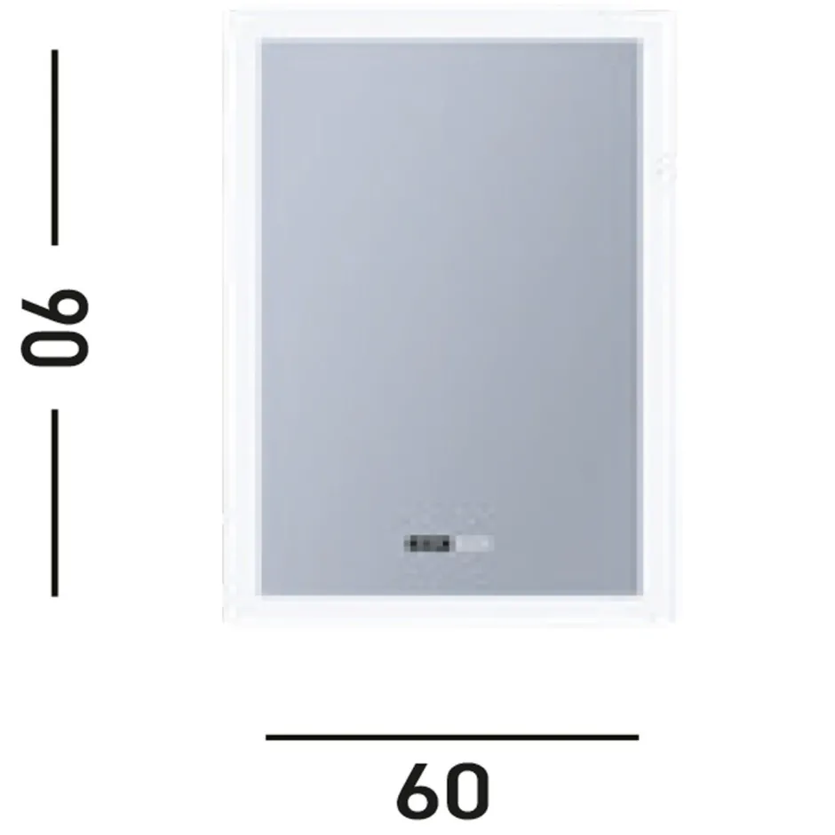 Flurlampen|Metall Lampen*Searchlight LED Wandspiegel mit Licht Touch Dimmer IP44 48 W eckig