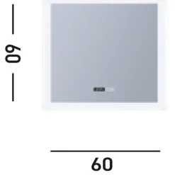 Searchlight LED Wandspiegel mit Licht dimmbar IP44 38 W B:60 cm< Flurlampen|Metall Lampen