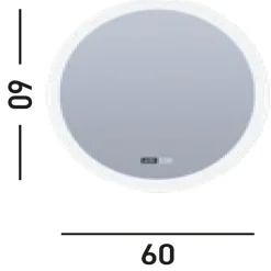 Flurlampen|Metall Lampen*Searchlight LED Wandspiegel mit Licht Touch Dimmer IP44 28 W rund