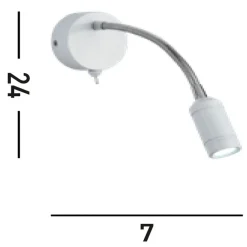 Searchlight LED Wandstrahler mit Schalter Flexarm in Weiß T:31 cm< Led Lampen|Wandleuchten