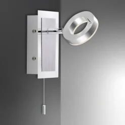 Wandleuchten|Flurlampen*Paul Neuhaus LED Wandstrahler Zugschalter IP44 flexibel in Aluminium