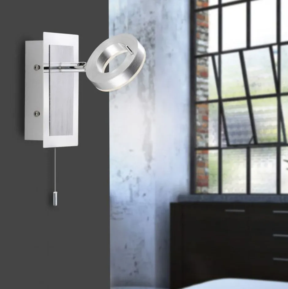 Wandleuchten|Flurlampen*Paul Neuhaus LED Wandstrahler Zugschalter IP44 flexibel in Aluminium