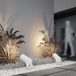 Wegeleuchten|Led Außenleuchten*Maytoni LED Wegeleuchte mit Erdspieß Glas Aluminium IP65 Weiß