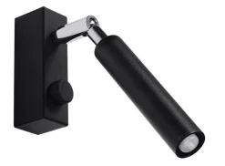 Wohnzimmerlampen|Moderne Lampen*Sollux Leselampe Bett Sofa Schwarz Metall verstellbar G9 klein