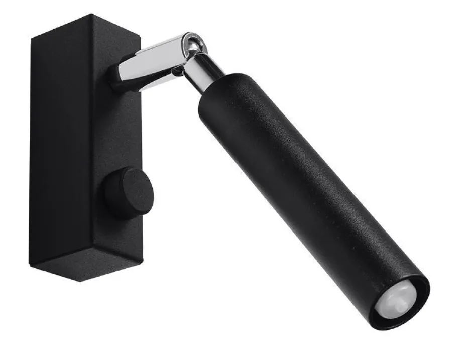 Wohnzimmerlampen|Moderne Lampen*Sollux Leselampe Bett Sofa Schwarz Metall verstellbar G9 klein