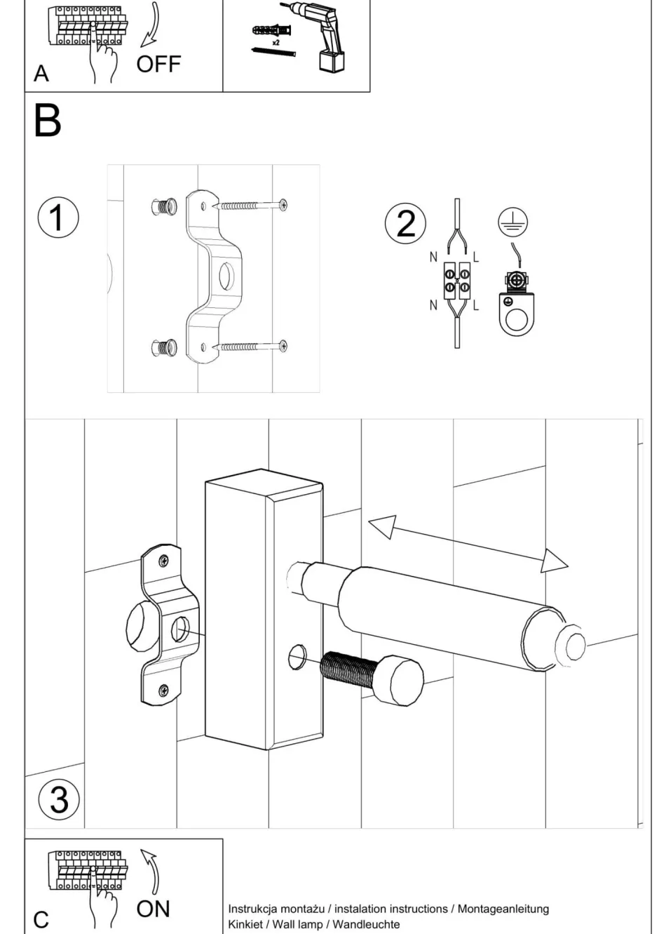 Wohnzimmerlampen|Moderne Lampen*Sollux Leselampe Bett Sofa Schwarz Metall verstellbar G9 klein