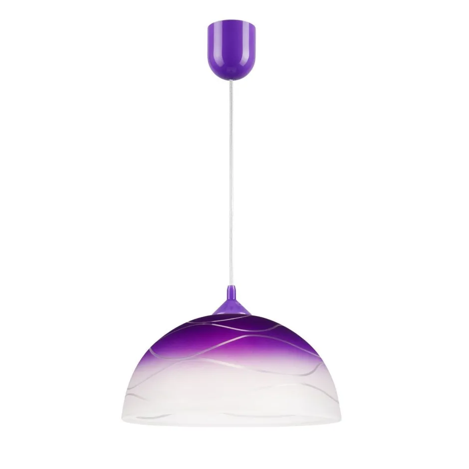 Hängelampen|Esszimmer Lampen*Lamkur Lila Hängeleuchte Glas rund Retro Esstisch ADANIA