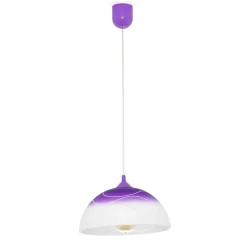 Hängelampen|Esszimmer Lampen*Lamkur Lila Hängeleuchte Glas rund Retro Esstisch ADANIA