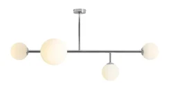 Deckenleuchten|Badezimmer Lampe*ALDEX Längliche Deckenlampe Metall Glas in Chrom Weiß 117 cm
