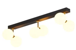 Deckenleuchten|Flurlampen*Jupiter Längliche Deckenleuchte Messing Glas G9 68 cm blendarm