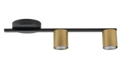 Deckenleuchten|Flurlampen*Sigma Längliche Deckenleuchte Schwarz Gold Metall GU10 46 cm