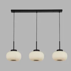 Hängelampen|Esszimmer Lampen*Searchlight Längliche Hängelampe 3-flammig B: 104 cm Glas Metall E27